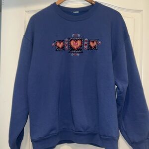 Vintage Americana GrandmaCore Patchwork Crewneck Sweatshirt